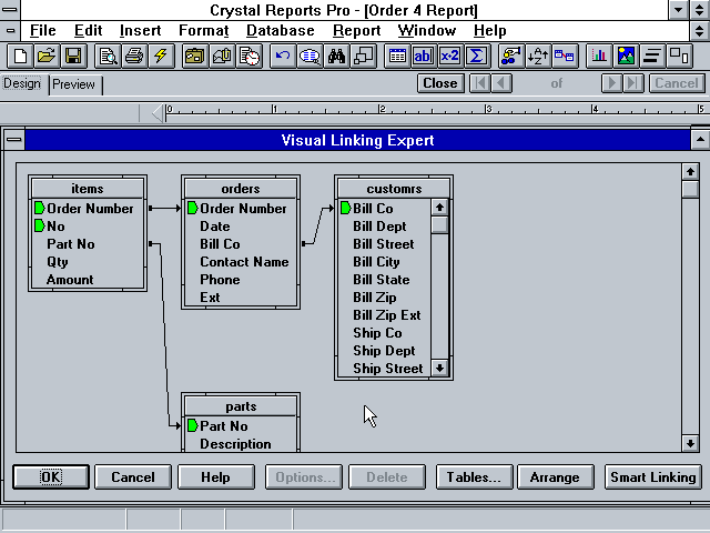 Crystal Reports 4.0 - Linking